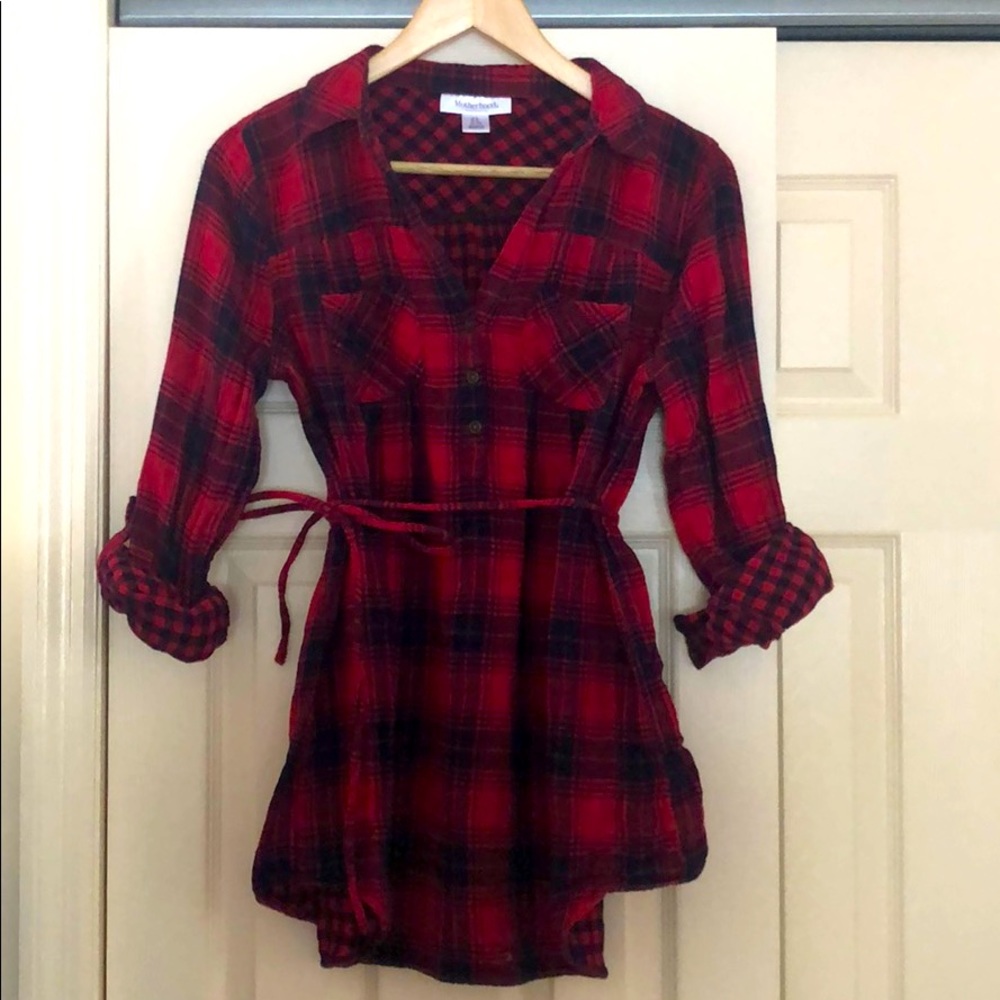 Plaid Maternity Top